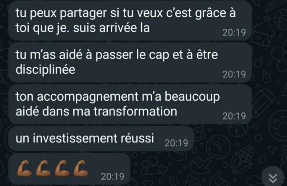 Message reçu d'une élève de l'Académie des Guerrières