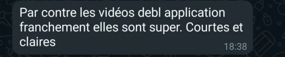 Message reçu d'une élève de l'Académie des Guerrières