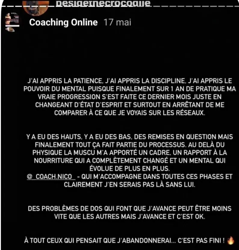 Message reçu d'une élève de l'Académie des Guerrières